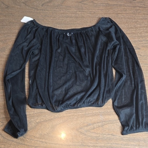 Subdued Mesh Long Sleeve Top, Black, Women's Size‎ Small - Picture 4 of 4